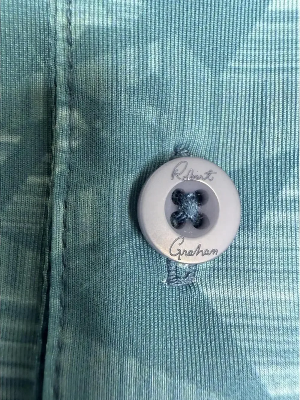 Robert Graham Performance Golf Polo Shirt Mens Medium Blue Hydros Geometric - Picture 9 of 12